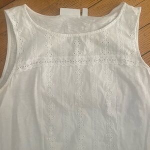Eyelet embroidered summer spring white tank breezy vacation